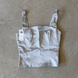 Abercrombie & Fitch Grey Satin Corset Top Size Small NWT